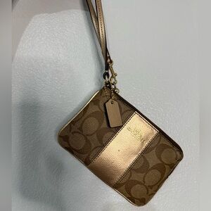 Coach Brown Signature Clutch Wristlet